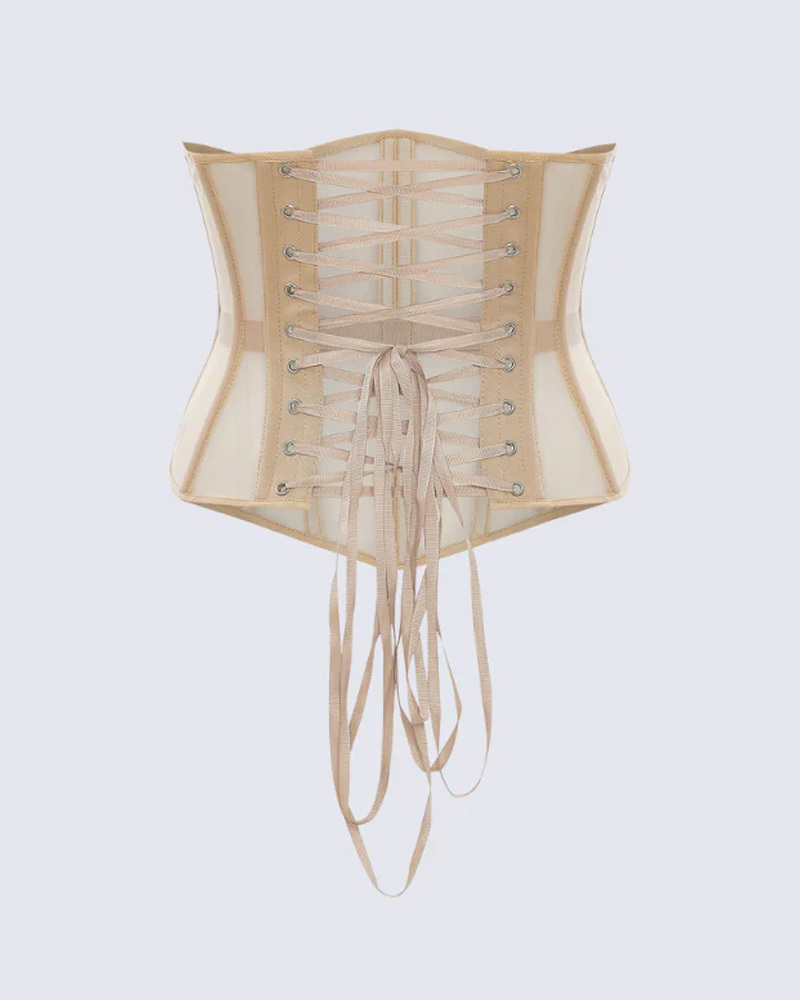 Sexy Mesh Lace-Up Corset