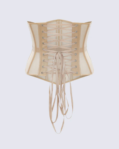 Sexy Mesh Lace-Up Corset