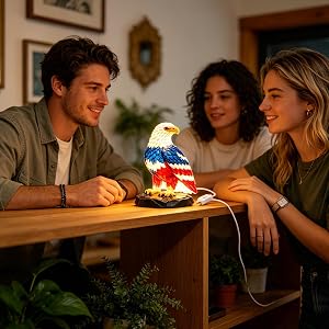 🔥Last day 54% OFF🦅 USA Patriotic Bald Eagle LED Lamp | Red White Blue Eagle Sculpture Night Light