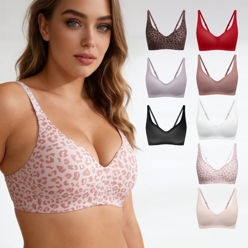 Seamless Deep V Push-Up Wireless Bra