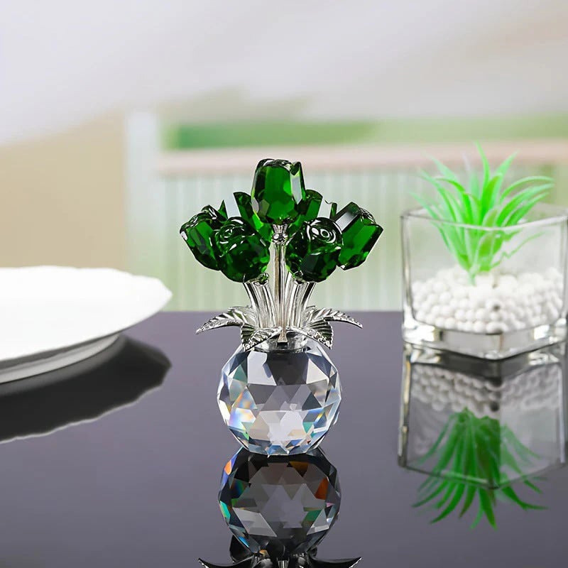 🌹 Mother's Day 49% OFF ! ⚡ Everlasting Crystal Rose Flower Figurine in Vase – Sparkling Crystal Craft, Eternal Flower Design, Exquisite Vase Set & Elegant Home Decor 💎