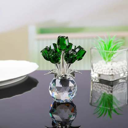 🌹 Mother's Day 49% OFF ! ⚡ Everlasting Crystal Rose Flower Figurine in Vase – Sparkling Crystal Craft, Eternal Flower Design, Exquisite Vase Set & Elegant Home Decor 💎