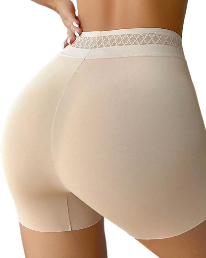 Solid Color Hip-Lifting And Tummy-Control Shorts