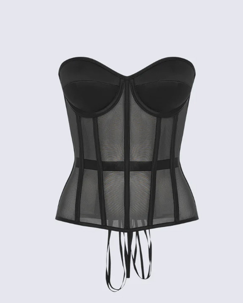 Breast-Covering Mesh Sexy Corset