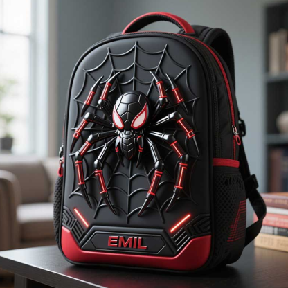 Personalized Cool Spider Theme Backpack for Kids