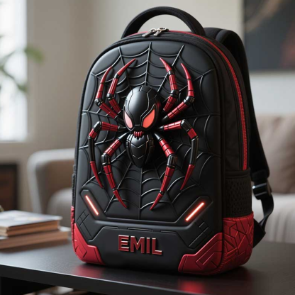 Personalized Cool Spider Theme Backpack for Kids