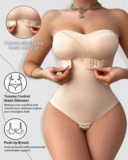 Seamless One-Piece Snap Crotch Shapewear