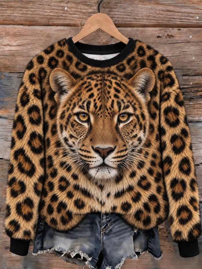 Women's Casual Animal Print Sweatshirt