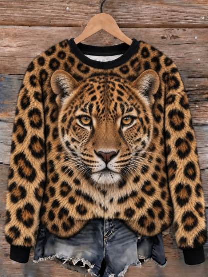 Women's Casual Animal Print Sweatshirt