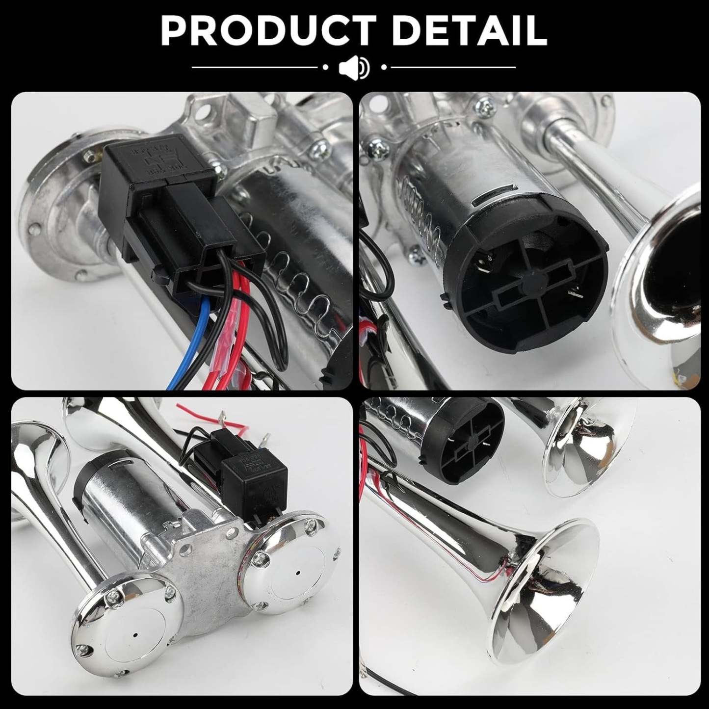 🔥LAST DAY 49% OFF - 🚗🔧2026 Upgraded 12V Dual Air Horn Kit – 130DB Super Loud Dual Horn with Compressor for Cars. Trucks. SUVs. Boats & More(✨Includes installation manual and video guide)