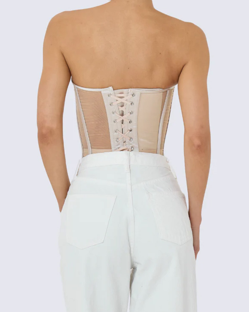 Breast-Covering Mesh Sexy Corset