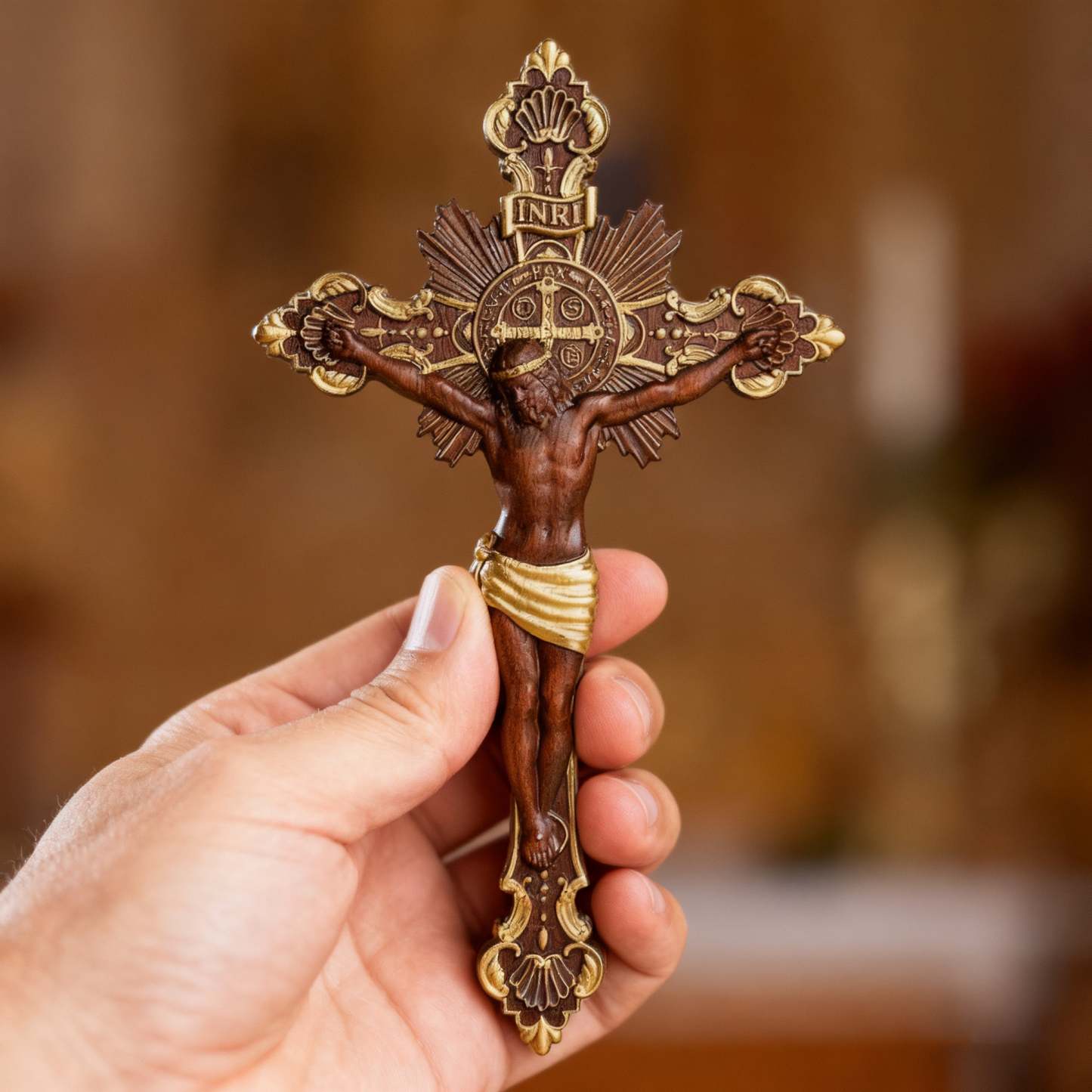 St. Benedict Exorcism Cross carved - Bless you and your family