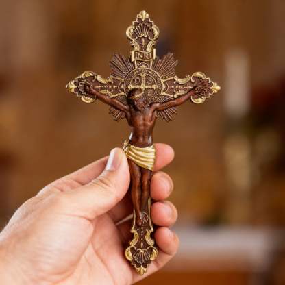 St. Benedict Exorcism Cross carved - Bless you and your family