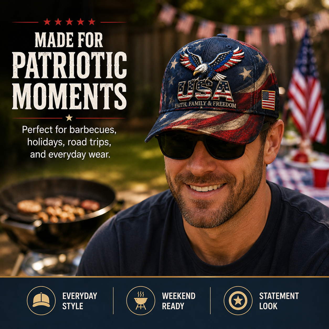 🦅Last Day 49% OFF - USA Faith, Family & Freedom Cap