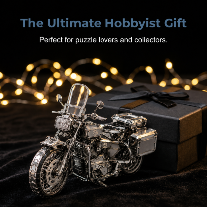 🔥Last Day 49% OFF - Silver Motorcycle 3D Metal Assembly Puzzle