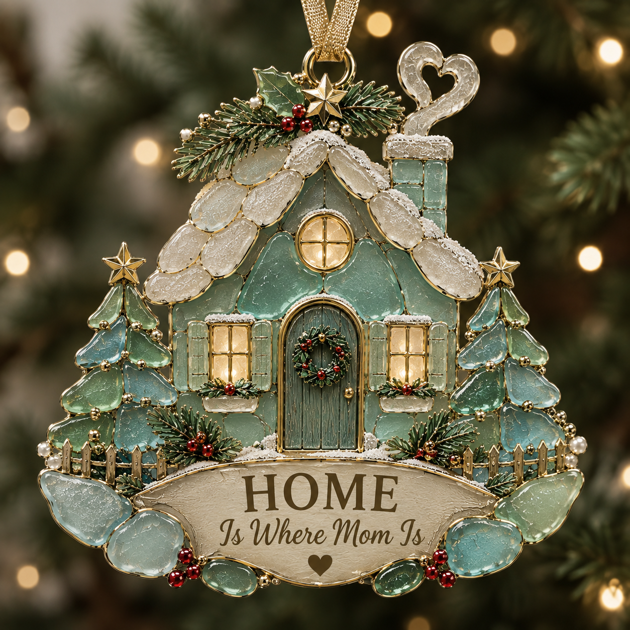 💙 Sea Glass Family & Friendship Christmas Ornament