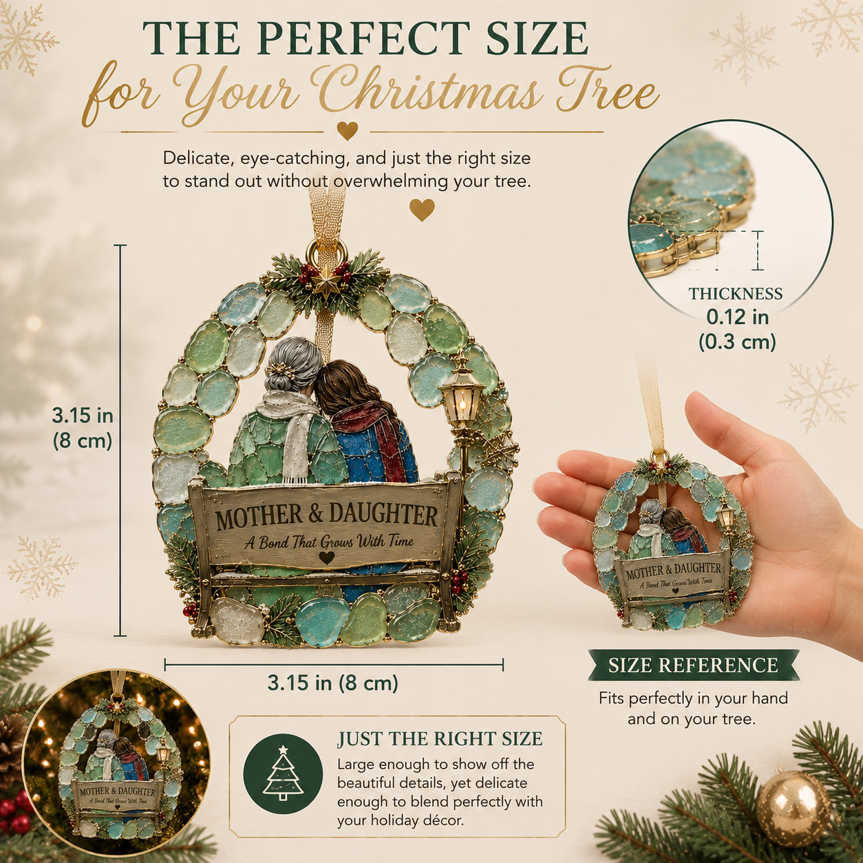 💙 Sea Glass Family & Friendship Christmas Ornament