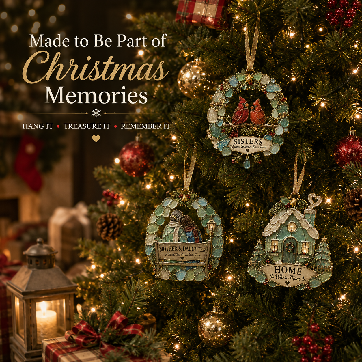 💙 Sea Glass Family & Friendship Christmas Ornament