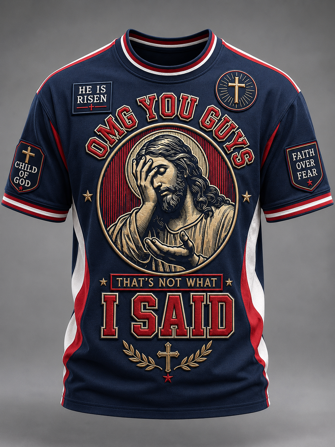 OMG You Guys That's Not What I Said Jesus Shirt – Vintage Christian Varsity Jersey