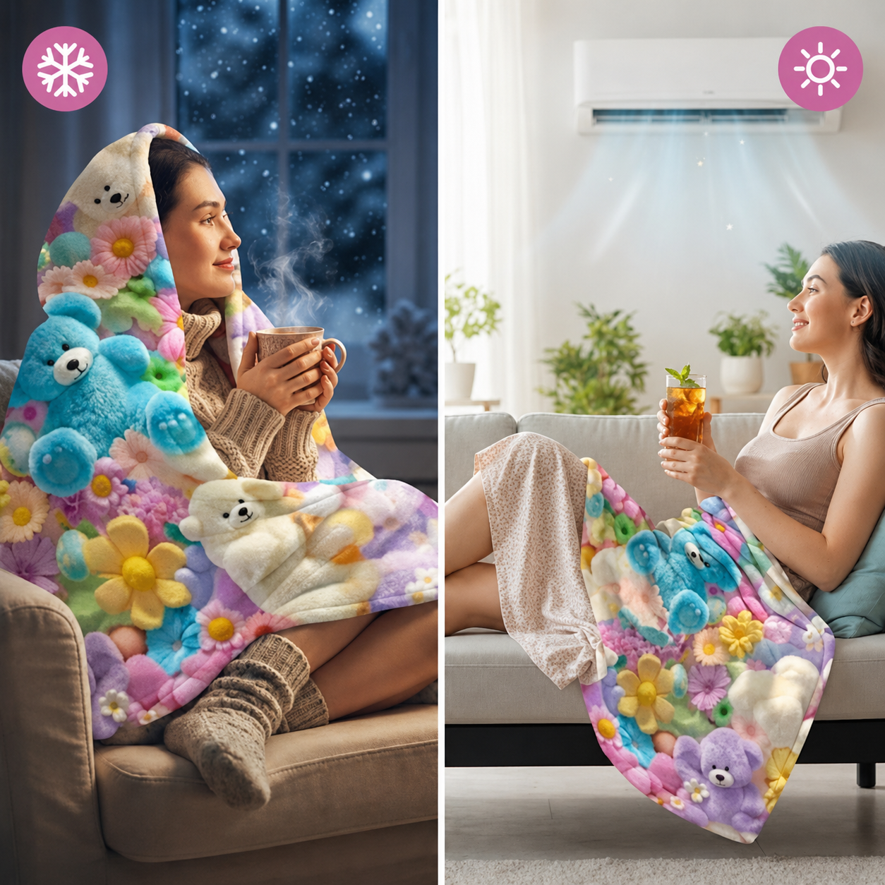 Cute Plush 3D Throw Blanket