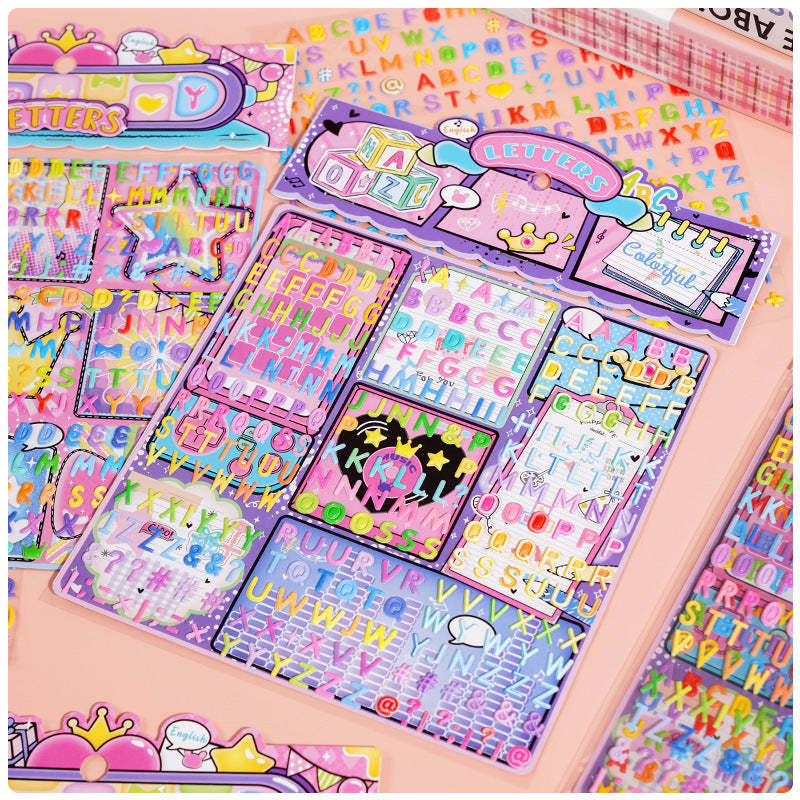 Kawaii Alphabet Puffy Sticker Set