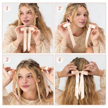 Magnetic bow hair clip, strong magnetic claw clip, seamless two-in-one design