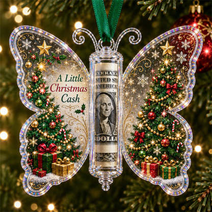 🦋 💵 Christmas Cash Gift Butterfly Ornament – Holiday Money Holder Keepsake 🎄 ✨