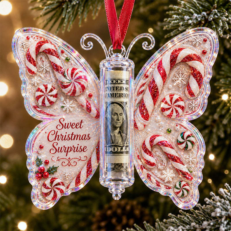 🦋 💵 Christmas Cash Gift Butterfly Ornament – Holiday Money Holder Keepsake 🎄 ✨