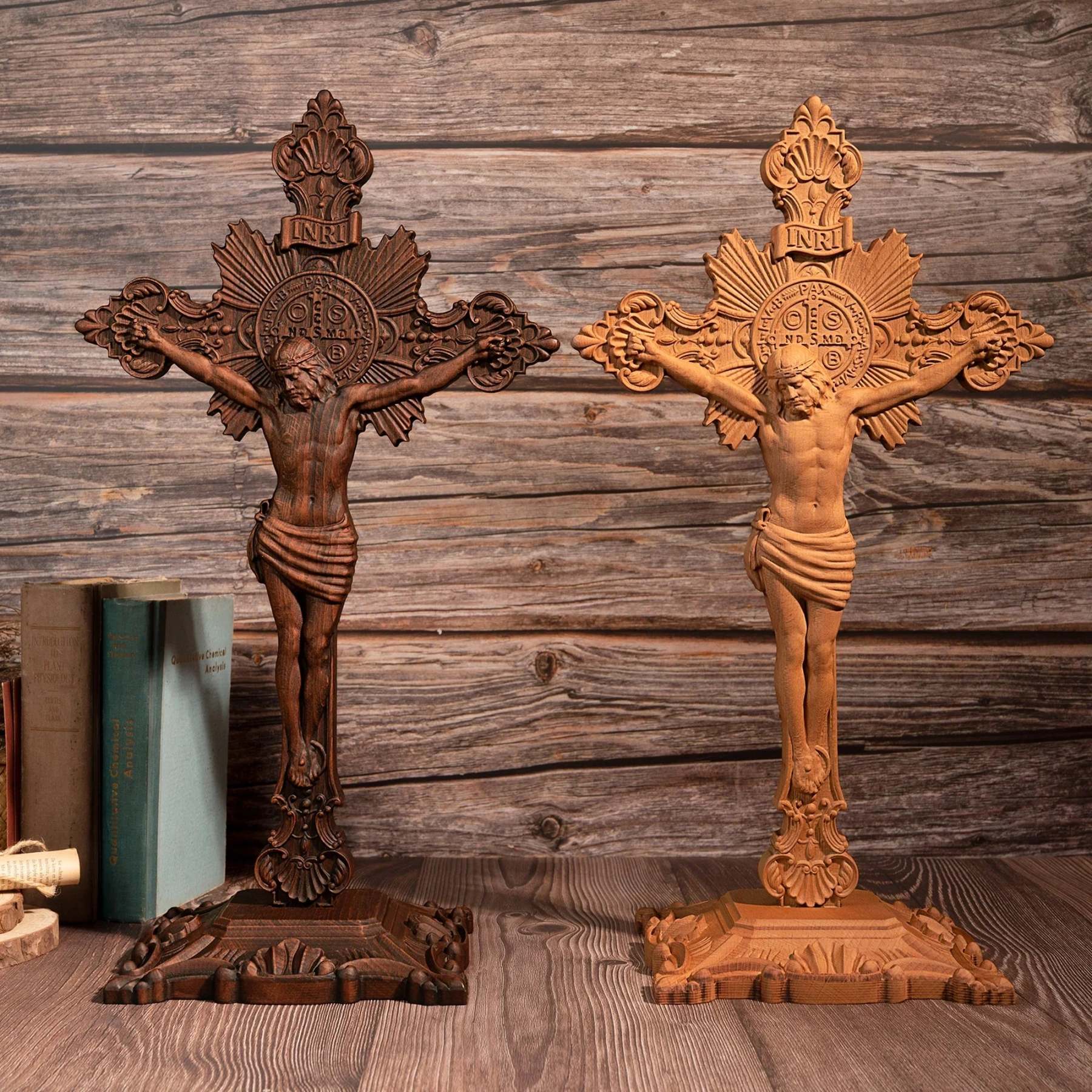 St. Benedict Exorcism Cross carved - Bless you and your family