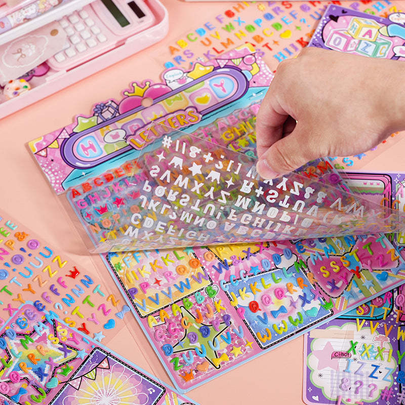 Kawaii Alphabet Puffy Sticker Set