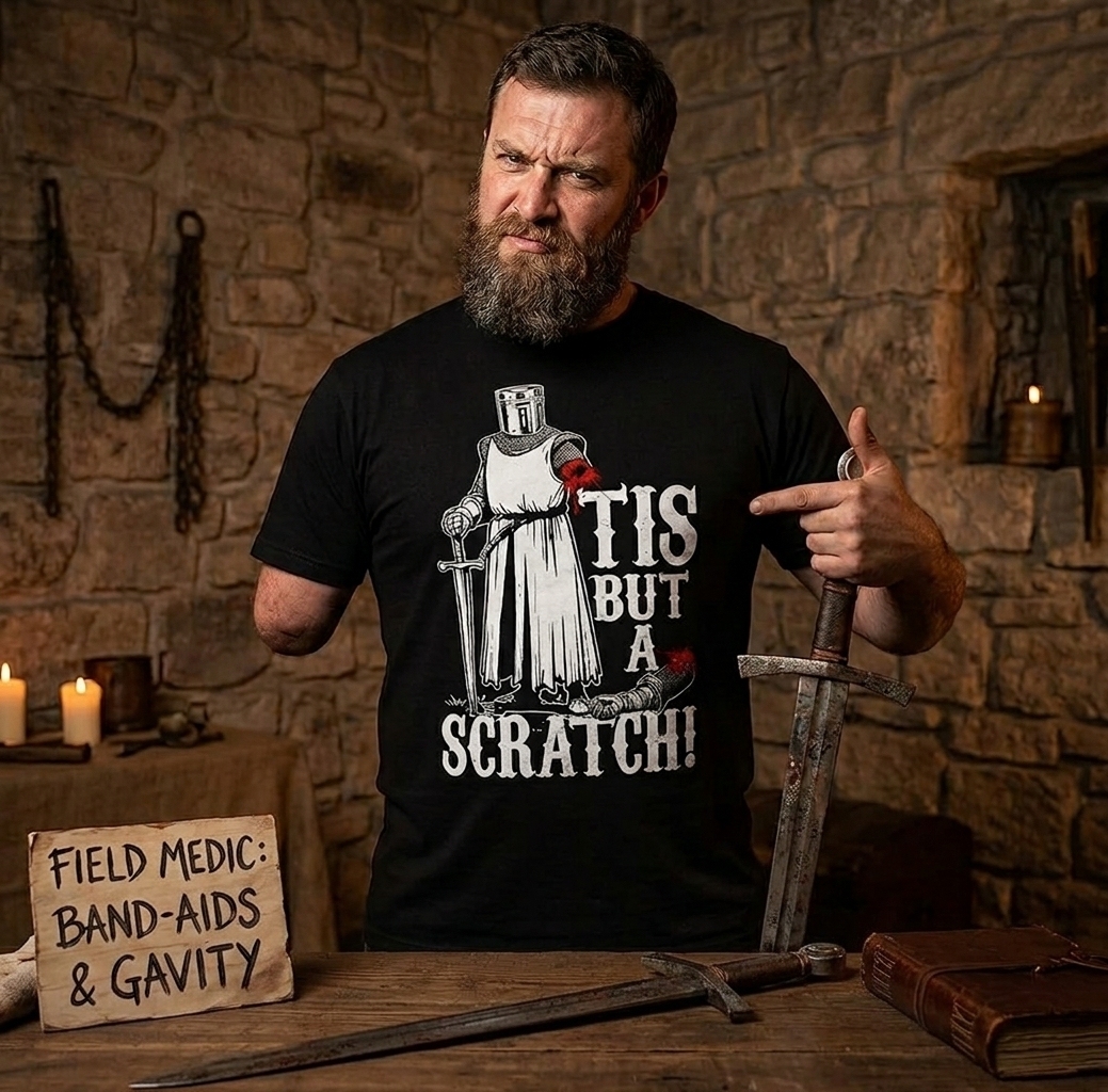 Men's Funny  Medieval Warrior Knight T-Shirt