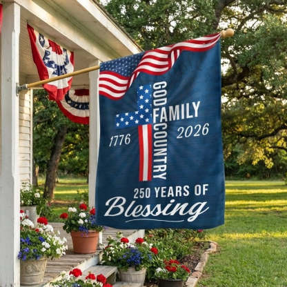 American Patriotic Flag, 250 Years of Blessing God 1776 2026 Flag