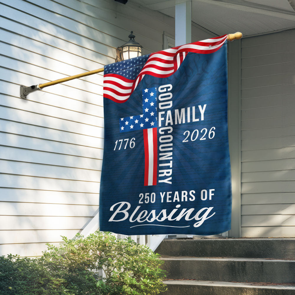 American Patriotic Flag, 250 Years of Blessing God 1776 2026 Flag