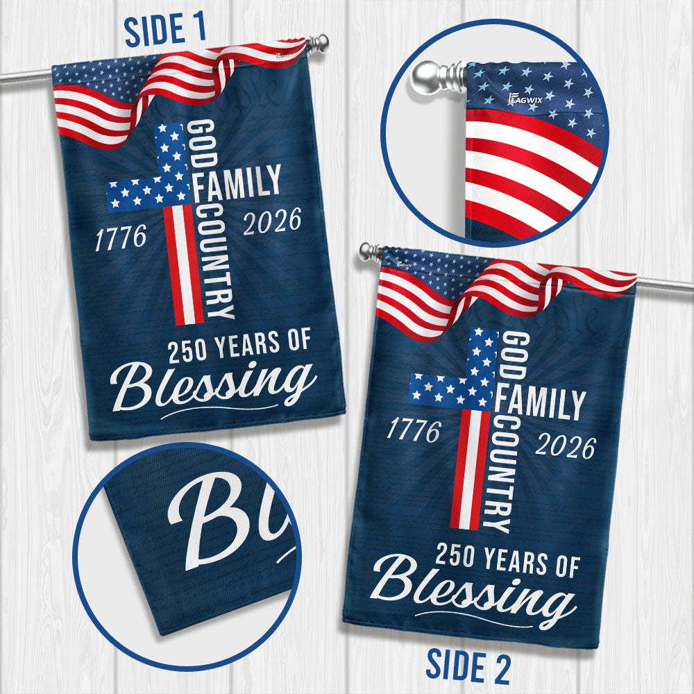 American Patriotic Flag, 250 Years of Blessing God 1776 2026 Flag