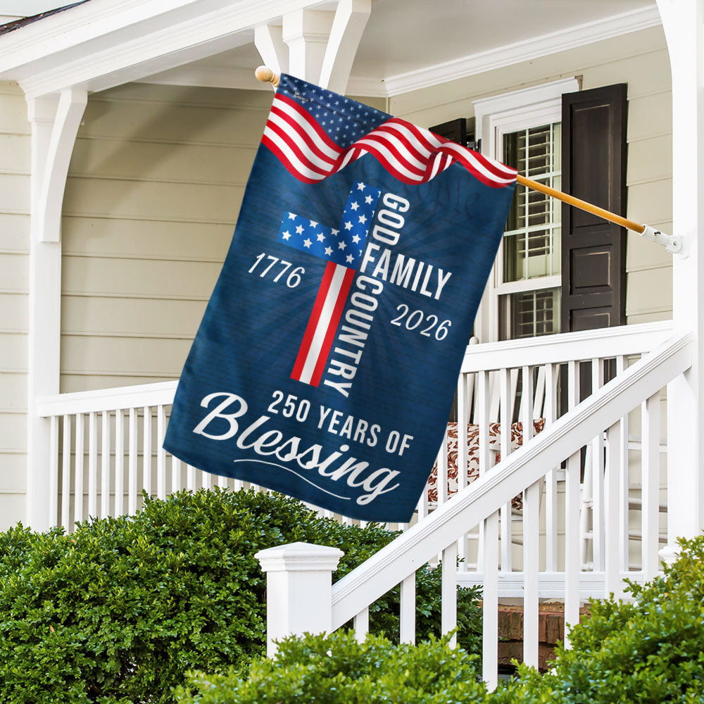 American Patriotic Flag, 250 Years of Blessing God 1776 2026 Flag