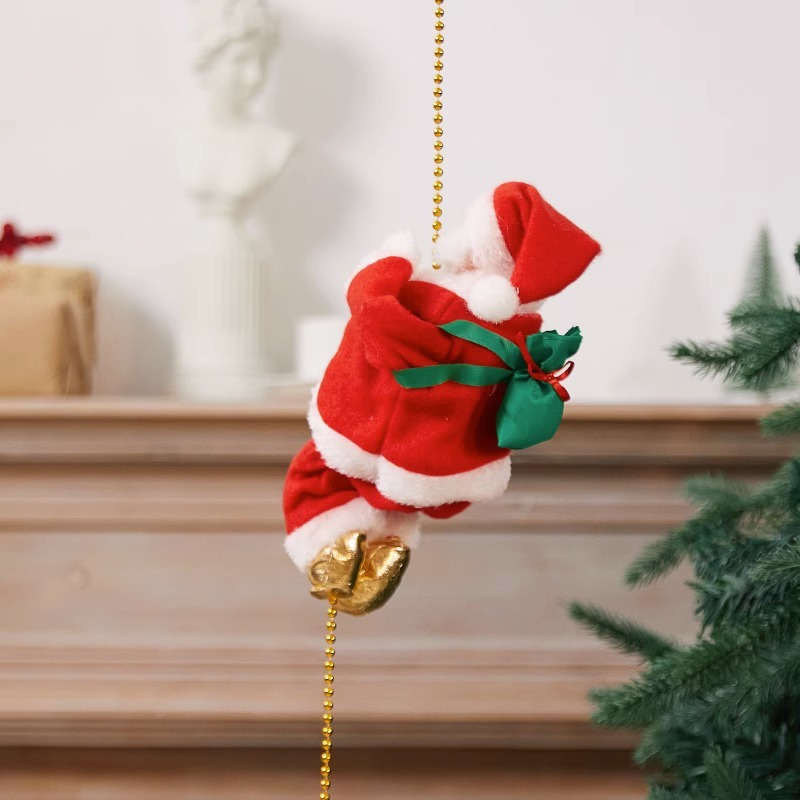 Electric Climbing Santa Claus Decoration Climbing Rope Ladder Parachut