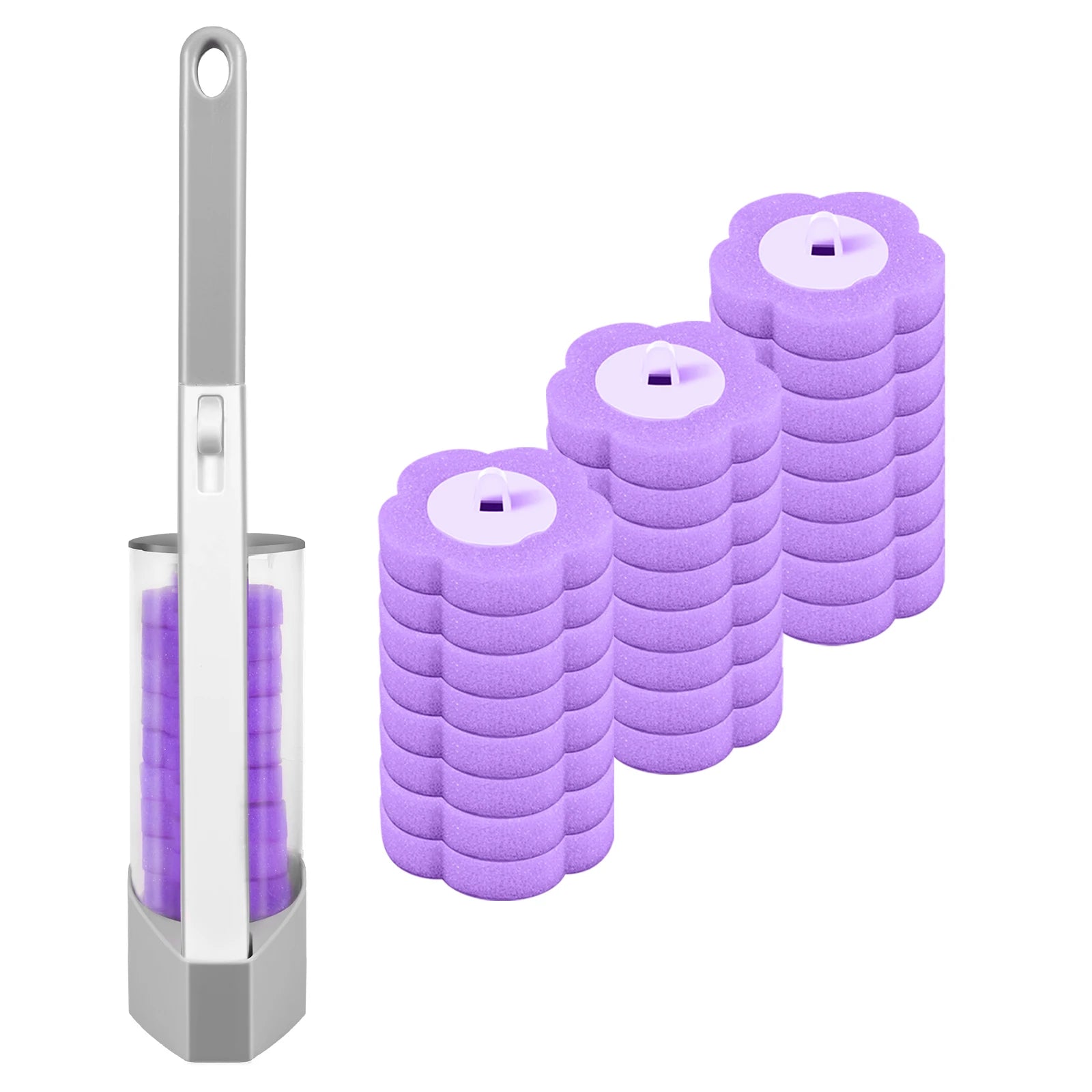 18/24Pcs Disposable Toilet Brush Cleaner WC Replacement Sponge Pad Toilet Cleaning Brush Refills Bathroom cleaning accessories