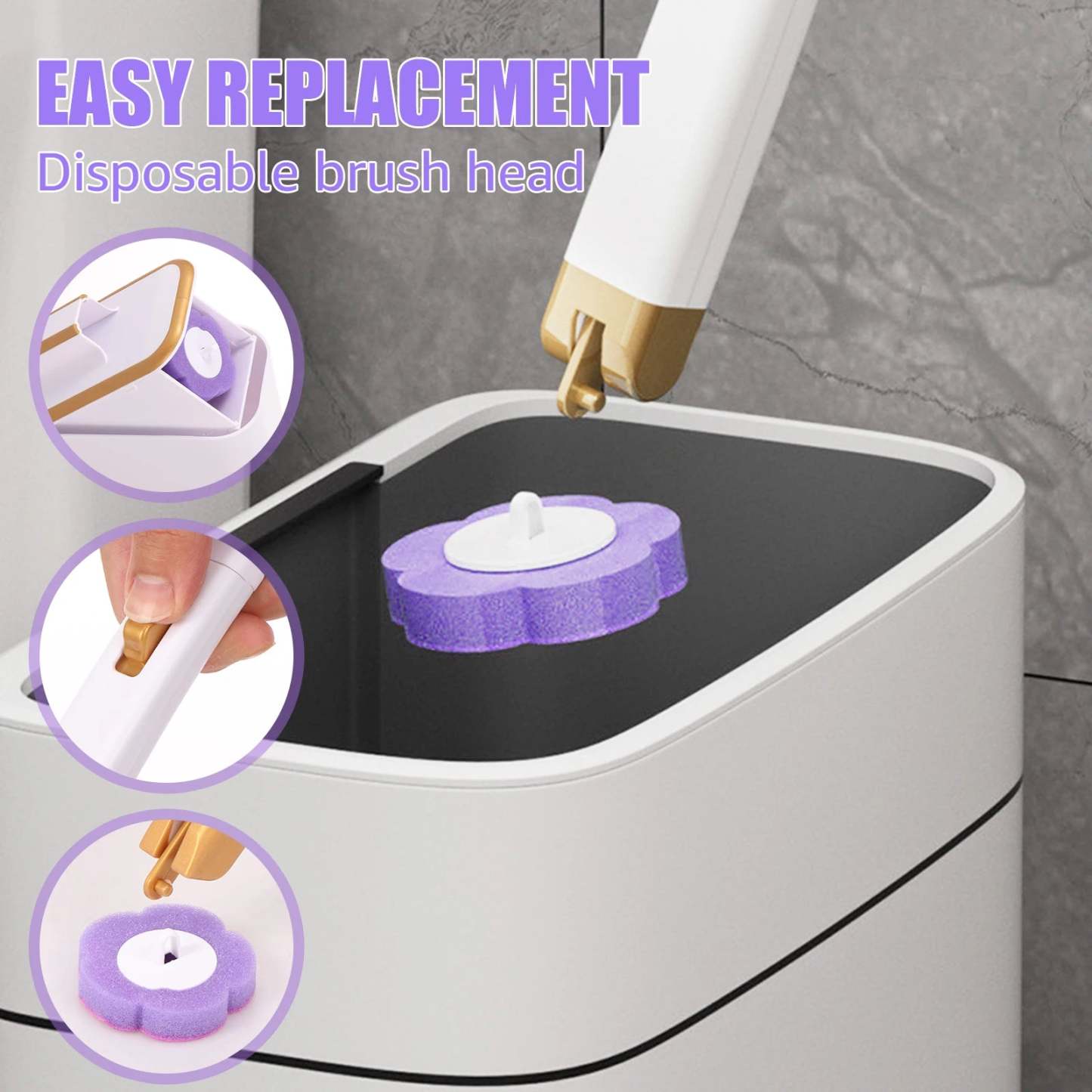 18/24Pcs Disposable Toilet Brush Cleaner WC Replacement Sponge Pad Toilet Cleaning Brush Refills Bathroom cleaning accessories