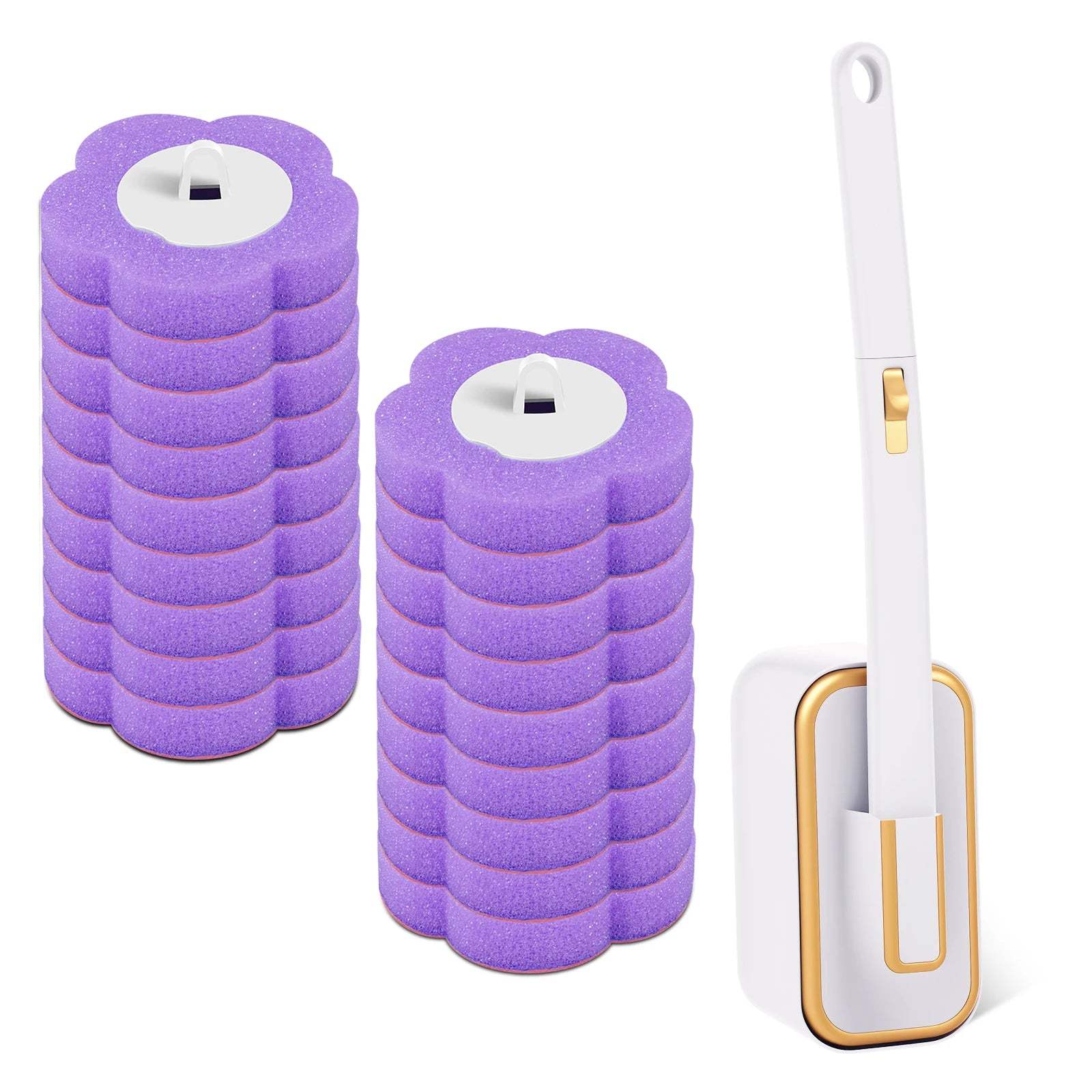 18/24Pcs Disposable Toilet Brush Cleaner WC Replacement Sponge Pad Toilet Cleaning Brush Refills Bathroom cleaning accessories