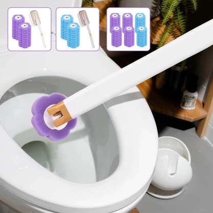 18/24Pcs Disposable Toilet Brush Cleaner WC Replacement Sponge Pad Toilet Cleaning Brush Refills Bathroom cleaning accessories