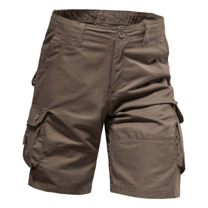 Men's Heavy-Duty Multi-Pocket Tactical Cargo Shorts - 100% Organic Cotton Hiking & Work Shorts