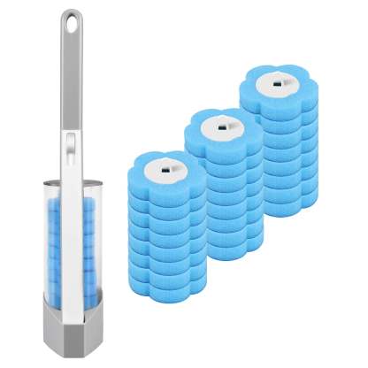 18/24Pcs Disposable Toilet Brush Cleaner WC Replacement Sponge Pad Toilet Cleaning Brush Refills Bathroom cleaning accessories