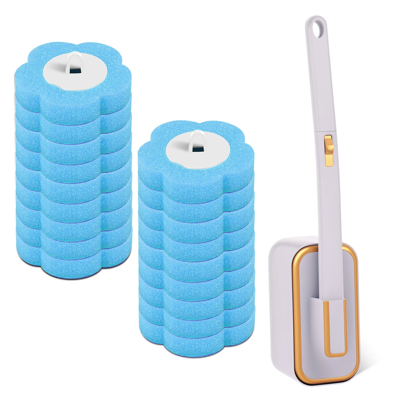 18/24Pcs Disposable Toilet Brush Cleaner WC Replacement Sponge Pad Toilet Cleaning Brush Refills Bathroom cleaning accessories
