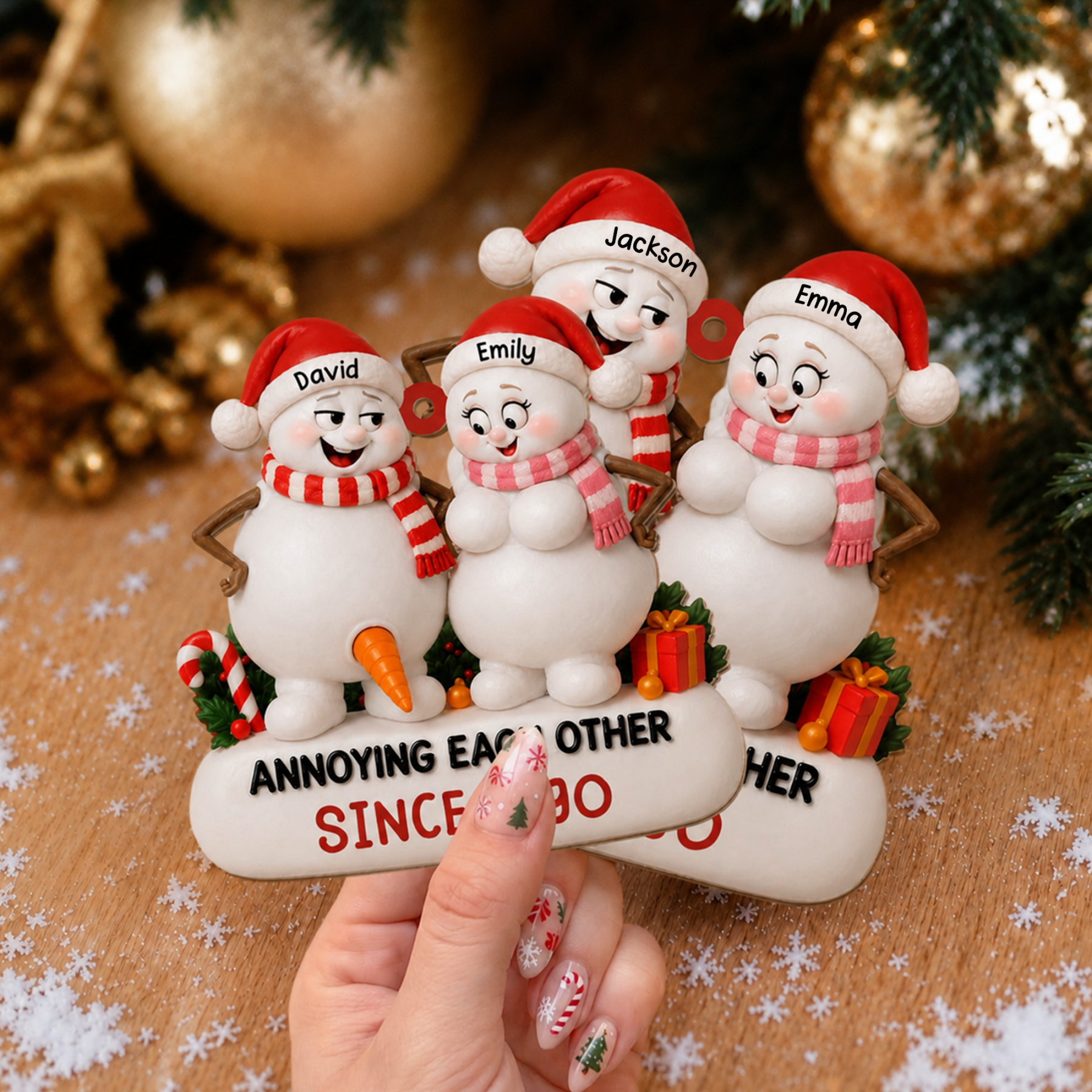 Personalized Snowman Couple Ornament – Annoying Each Other Since Custom Names & Year Gift