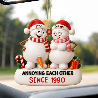 Personalized Snowman Couple Ornament – Annoying Each Other Since Custom Names & Year Gift
