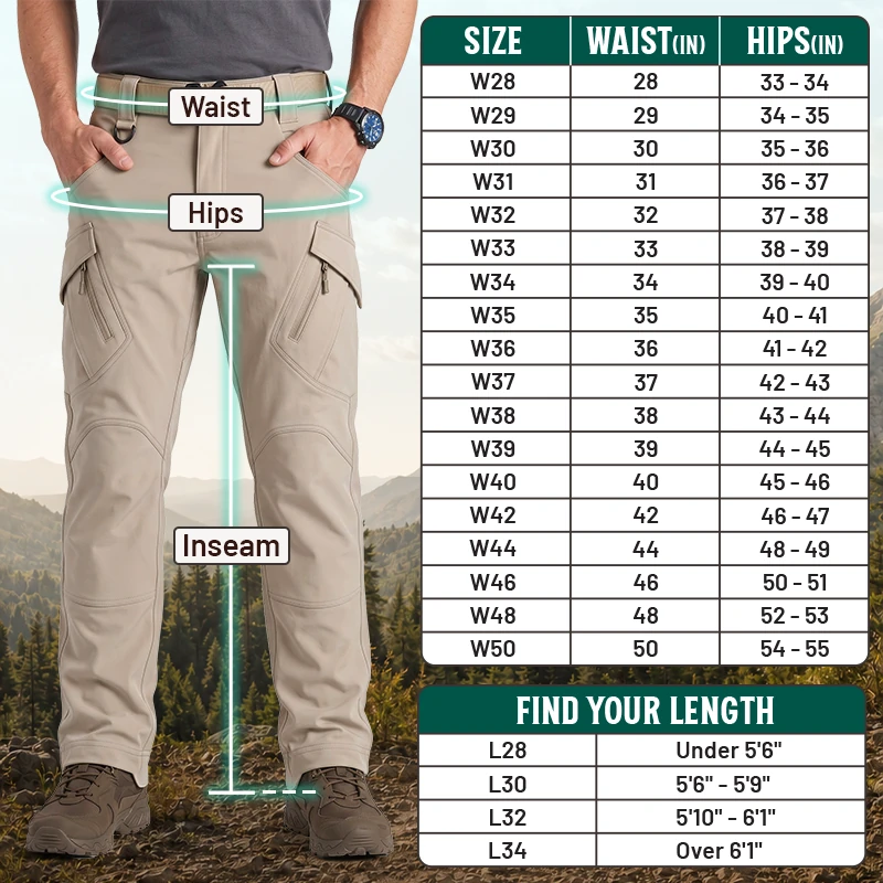 FlexCamo - Men's 9-Pocket Straight Fit Tactical Waterproof Pants - Camo Colors