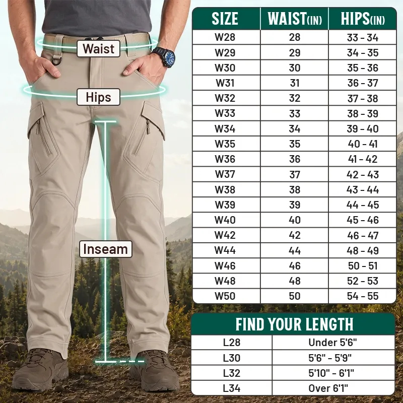 FlexCamo - Men's 9-Pocket Straight Fit Tactical Waterproof Pants - Camo Colors