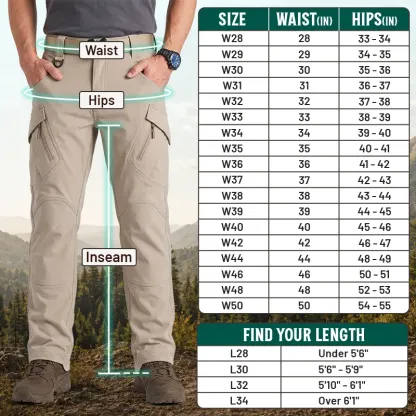 FlexCamo - Men's 9-Pocket Straight Fit Tactical Waterproof Pants - Camo Colors