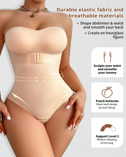 Seamless One-Piece Snap Crotch Shapewear