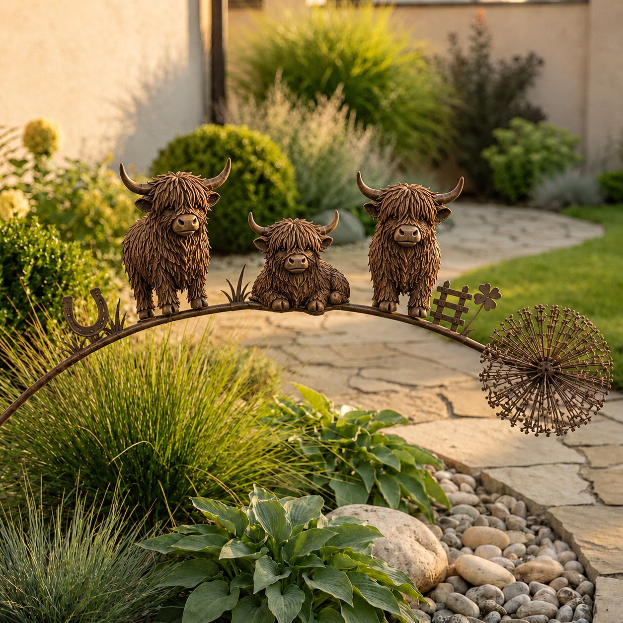 🐮Highland cattle Memorial Garden Stake – “Loved Ones Are Near”